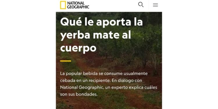 National Geographic destaca la Yerba Mate