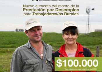 El RENATRE aumenta la prestación por desempleo para trabajadores rurales a $100.000