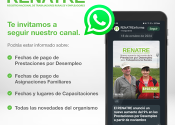 El RENATRE lanzó un nuevo canal oficial de WhatsApp