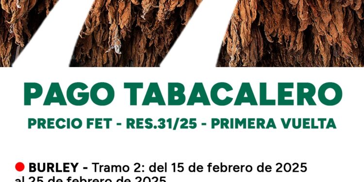 Nuevo pago del FET para productores tabacaleros