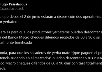 Passalacqua anunció que productores y secaderos podrán cobrar cheques diferidos con tasa totalmente bonificada