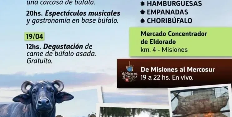 Eldorado: Festival del Búfalo Misionero este fin de semana en el Mercado Concentrador