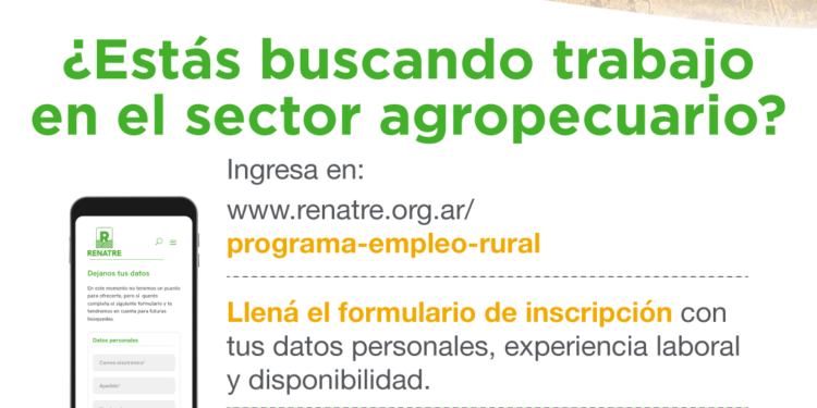 Todos los trabajadores y trabajadoras rurales ya pueden inscribirse en el Programa de Empleo Rural del RENATRE